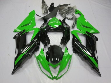 Carenado Moto Kawasaki ZX6R 2013-2018 - Verde Negro Brillante Baratos