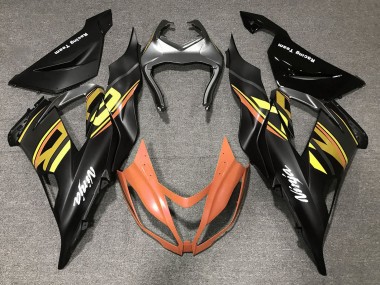 Carenados Moto Kawasaki ZX6R 2013-2018 - Negro Mate Naranja Oro Baratos