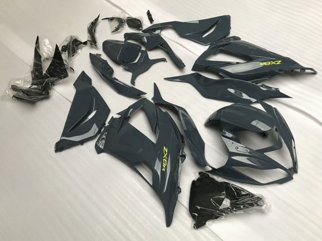 Carenados Moto Kawasaki ZX6R 2013-2018 - Gris Oscuro Amarillo Baratos