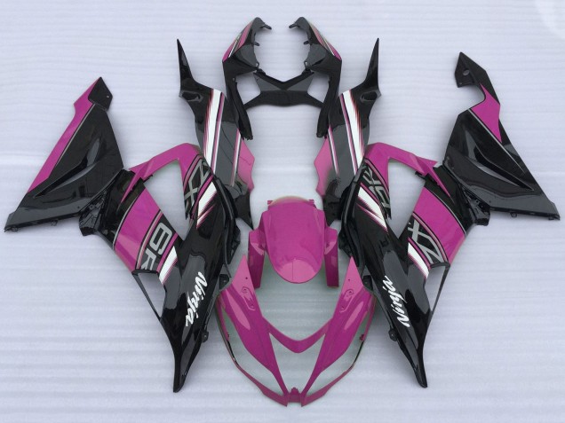 Carenados Moto Kawasaki ZX6R 2013-2018 - Rosa Negro Blanco Baratos