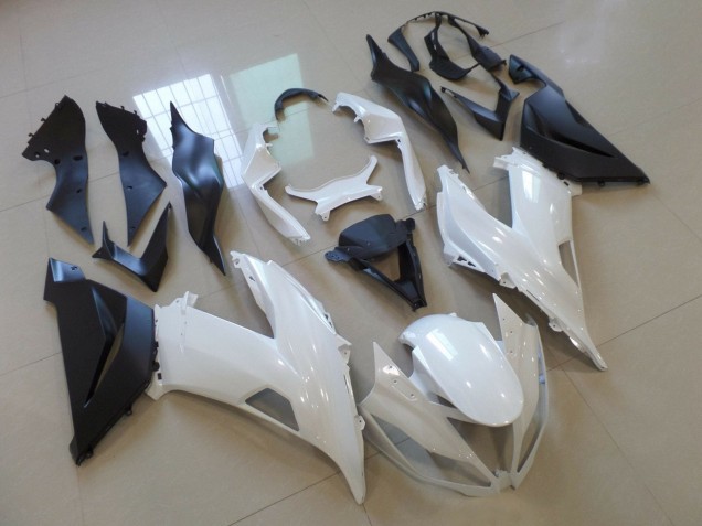Carenado Moto Kawasaki ZX6R 2013-2018 - Blanco Negro Mate Baratos