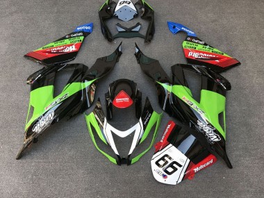Carenados Moto Kawasaki ZX6R 2013-2018 - Verde Negro Rojo Blanco Motocard 66 Baratos