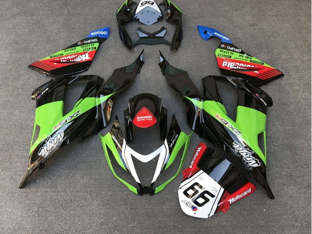 Carenados Moto Kawasaki ZX6R 2013-2018 - Verde Negro Rojo Blanco Motocard 66 Baratos