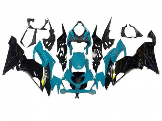 Carenados Moto Kawasaki ZX6R 2019-2022 - Azul Verdoso Negro Brillante Amarillo Baratos