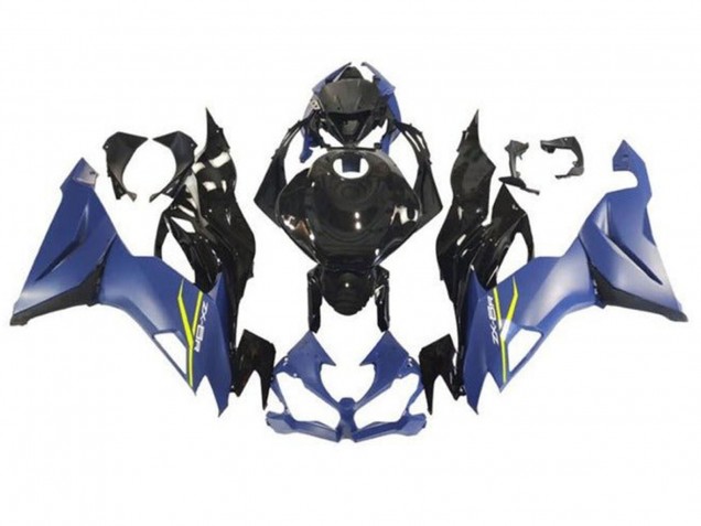 Carenados Moto Kawasaki ZX6R 2019-2022 - Azul Mate Negro Brillante Baratos