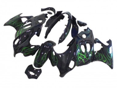Carenados Moto Suzuki GSX600F/GSX750F 2004-2006 - Negro Brillante Verde Llama Baratos