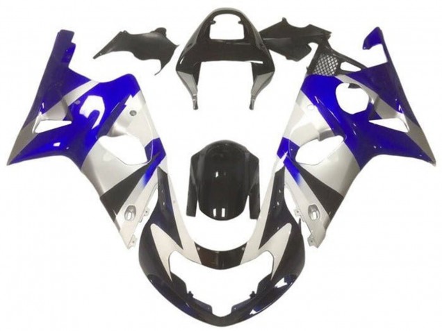 Carenados Moto Suzuki GSXR1000 2000-2002 - Plata Azul Negro Brillante Baratos