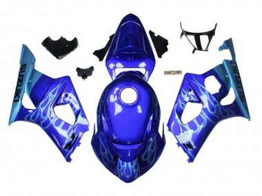 Carenados Moto Suzuki GSXR 1000 2003-2004 - Azul Azul Claro Blanco Llama Baratos