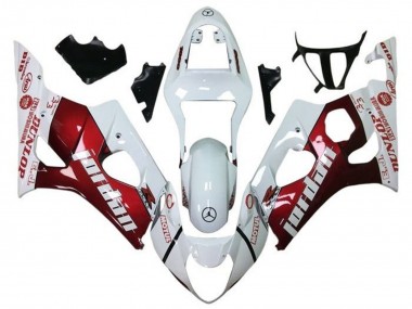 Carenados Moto Suzuki GSXR 1000 2003-2004 - Blanco Rojo Jordan Baratos