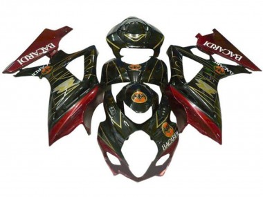 Carenados Moto Suzuki GSXR 1000 2005-2006 - Negro Rojo Oro BACARDI Baratos