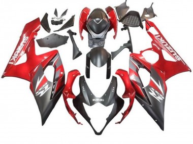 Carenado Moto Suzuki GSXR 1000 2005-2006 - Negro Mate Rojo Baratos