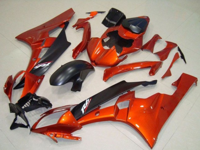 Kits Carenado Moto Yamaha YZF R6 2006-2007 - Naranja Negro Mate Baratos