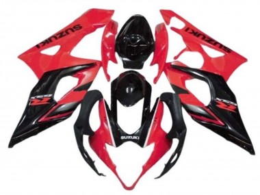 Carenados Moto Suzuki GSXR 1000 2005-2006 - Rojo Negro Brillante Raya Baratos