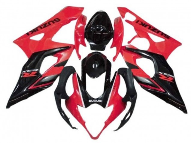 Carenados Moto Suzuki GSXR 1000 2005-2006 - Rojo Negro Brillante Raya Baratos