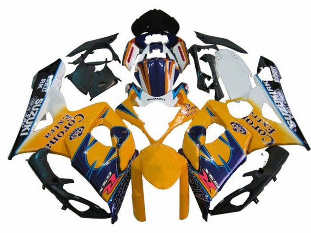 Carenados Moto Suzuki GSXR 1000 2005-2006 - Blanco Amarillo Azul Negro Corona Baratos