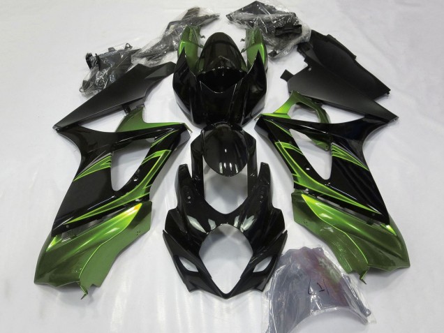 Carenados Moto Suzuki GSXR 1000 2007-2008 - Verde Negro Brillante Baratos