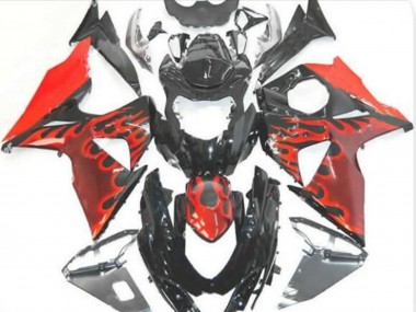 Carenados Moto Suzuki GSXR 1000 2009-2016 - Negro Brillante Rojo Llama Baratos