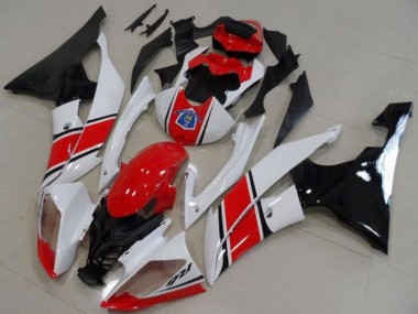 Plásticos Moto ABS Yamaha YZF R6 2008-2016 - Blanco Rojo Negro Brillante Baratos