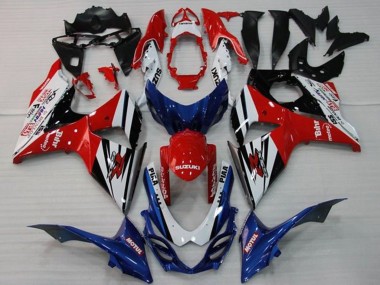 Carenados Moto Suzuki GSXR 1000 2009-2016 - Blanco Rojo Azul Negro Raya Baratos