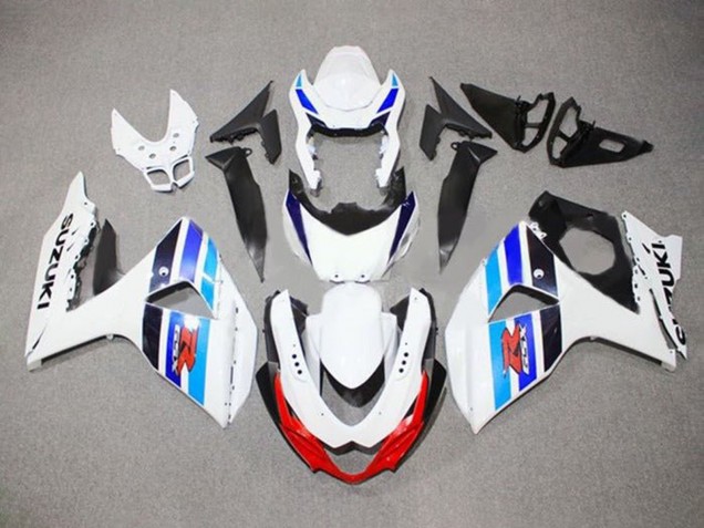 Carenados Moto Suzuki GSXR 1000 2009-2016 - Blanco Azul Rojo Negro Raya Baratos