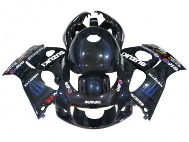 Carenados Moto Suzuki GSXR 600 / GSXR 750 1996-2000 - Negro Azul Oscuro Monstruo Baratos