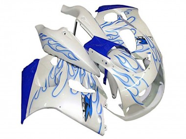 Carenados Moto Suzuki GSXR 600 / GSXR 750 1996-2000 - Blanco Azul Llama Baratos