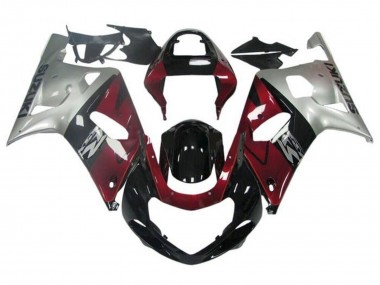Carenado Moto Suzuki GSXR 600 / GSXR 750 2001-2003 - Plata Rojo Negro Brillante Baratos