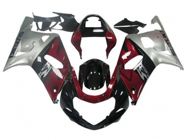 Carenado Moto Suzuki GSXR 600 / GSXR 750 2001-2003 - Plata Rojo Negro Brillante Baratos
