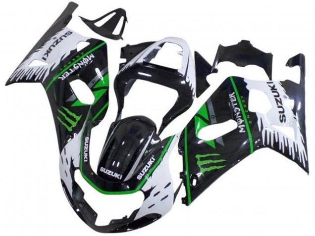 Carenados Moto Suzuki GSXR 600 / GSXR 750 2001-2003 - Blanco Negro Verde Monstruo Baratos