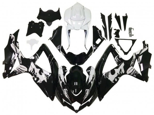 Carenados Moto Suzuki GSXR 600 / GSXR 750 2008-2010 - Blanco Negro Brillante Leyla Baratos