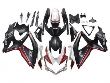 Carenados Moto Suzuki GSXR 600 / GSXR 750 2008-2010 - Blanco Rojo Negro Mate Baratos
