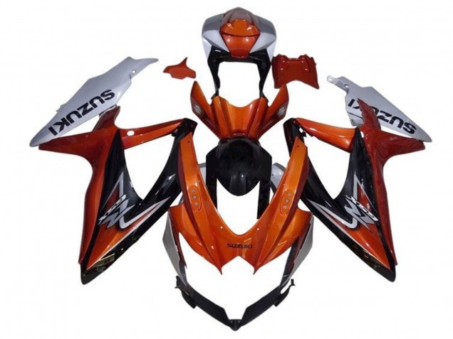 Carenado Moto Suzuki GSXR 600 / GSXR 750 2008-2010 - Plata Naranja Negro Brillante Baratos