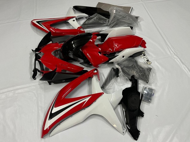 Carenado Moto Suzuki GSXR 600 / GSXR 750 2008-2010 - Blanco Rojo Negro Brillante Baratos