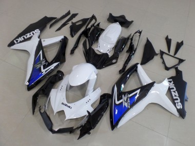 Carenados Moto Suzuki GSXR 600 / GSXR 750 2008-2010 - Blanco Azul Negro Brillante Baratos