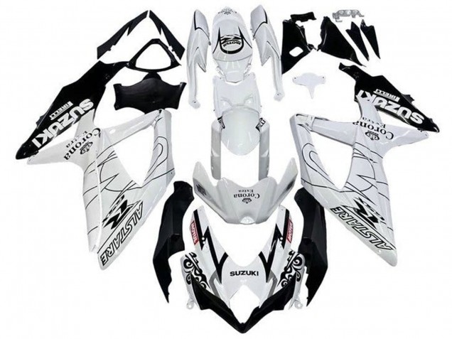 Carenados Moto Suzuki GSXR 600 / GSXR 750 2008-2010 - Blanco Negro Alstare Corona Extra Motul Baratos