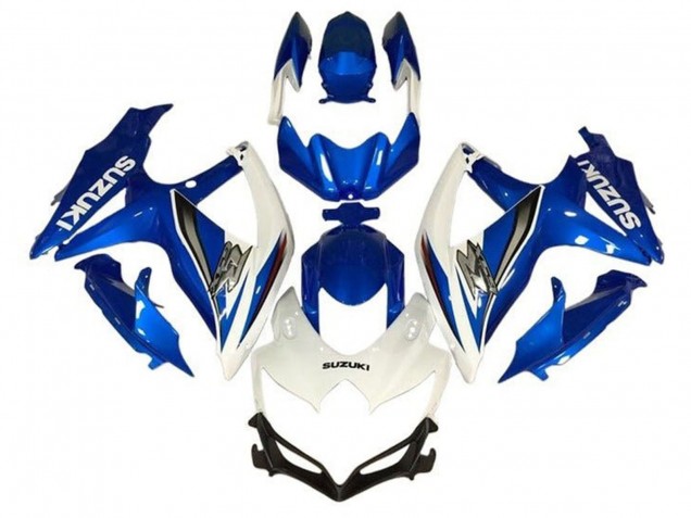 Carenados Moto Suzuki GSXR 600 / GSXR 750 2008-2010 - Blanco Azul Plata Baratos