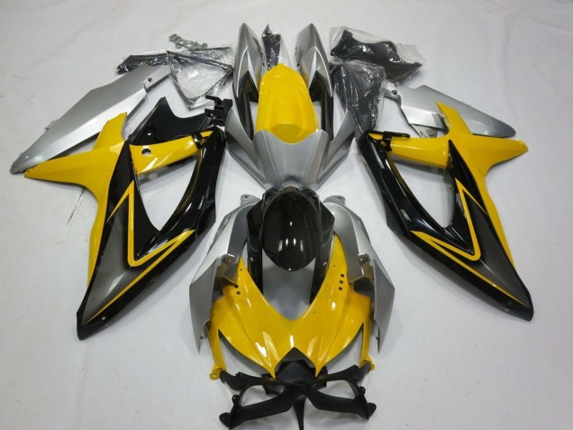 Carenados Moto Suzuki GSXR 600 / GSXR 750 2008-2010 - Amarillo Plata Gris Negro Baratos