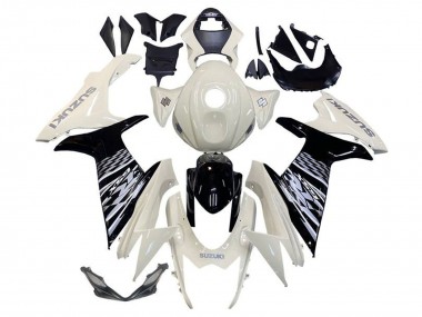 Carenado Moto Suzuki GSXR 600 / GSXR 750 2011-2024 - Blanco Negro Brillante Baratos