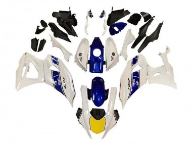 Carenados Moto Yamaha YZF R7 2021-2024 - Blanco Amarillo Azul Raya Baratos