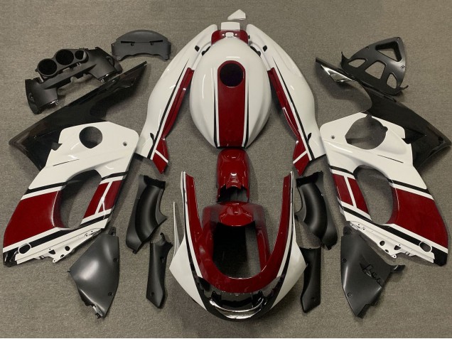 Carenados Moto Yamaha YZF600R Thundercat 1996-2007 - Blanco Rojo Oscuro Baratos