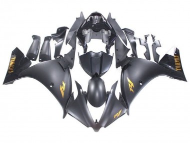 Carenados Moto Yamaha YZF 1000 R1 2009-2011 - Negro Mate Oro Calcomanías Baratos