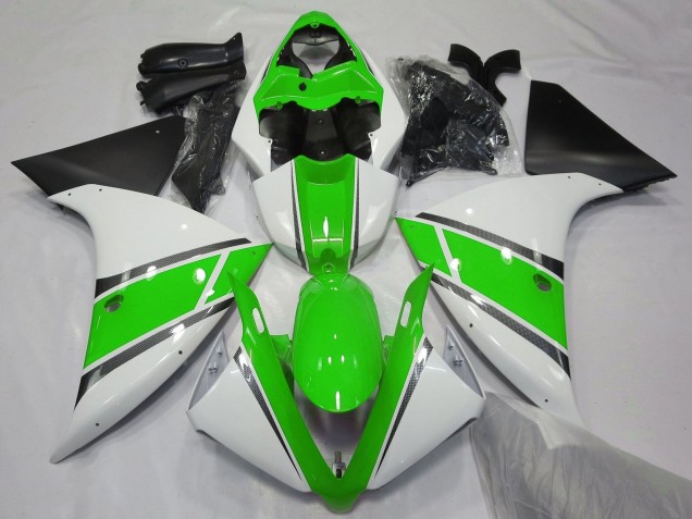 Carenados Moto Yamaha YZF 1000 R1 2009-2011 - Blanco Verde Negro Mate Baratos