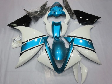 Carenados Moto Yamaha YZF 1000 R1 2009-2011 - Blanco Azul Claro Negro Baratos