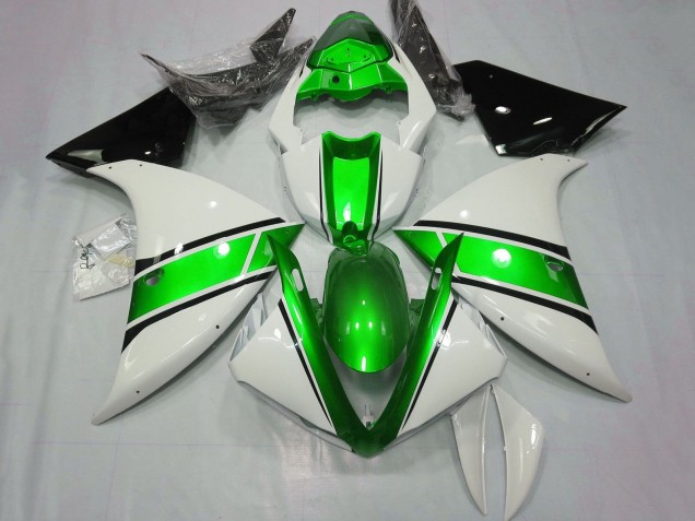 Carenados Moto Yamaha YZF 1000 R1 2009-2011 - Blanco Verde Metalizado Negro Baratos
