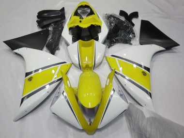 Carenados Moto Yamaha YZF 1000 R1 2009-2011 - Blanco Amarillo Negro Mate Baratos