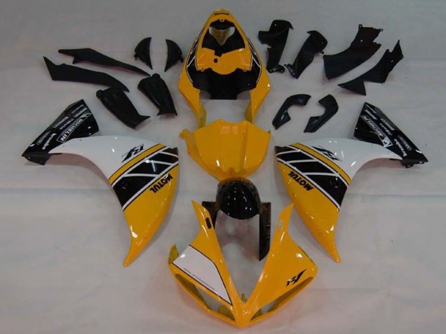 Carenado Moto Yamaha YZF 1000 R1 2009-2011 - Amarillo Blanco Negro Raya Baratos