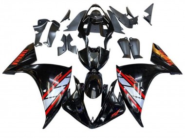 Carenados Moto Yamaha YZF 1000 R1 2012-2014 - Negro Brillante Plata Rojo Raya Baratos