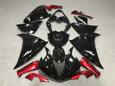 Carenados Moto Yamaha YZF 1000 R1 2012-2014 - Negro Brillante Rojo Baratos