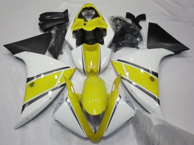 Carenados Moto Yamaha YZF 1000 R1 2012-2014 - Blanco Amarillo Negro Mate Baratos