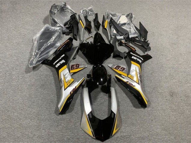 Carenados Moto Yamaha YZF 1000 R1 2015-2019 - Plata Amarillo Negro Brillante Baratos